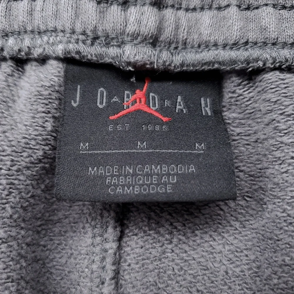 Jordan Flight Fleece Jogger Sweatpants Men M Grey Streetwear Athleisure Faded